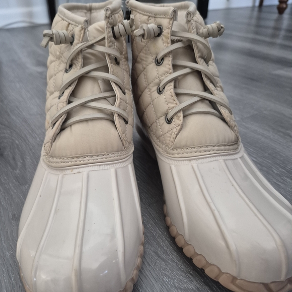 SO Shoes - SO Women's Lace Up Boots - Beige